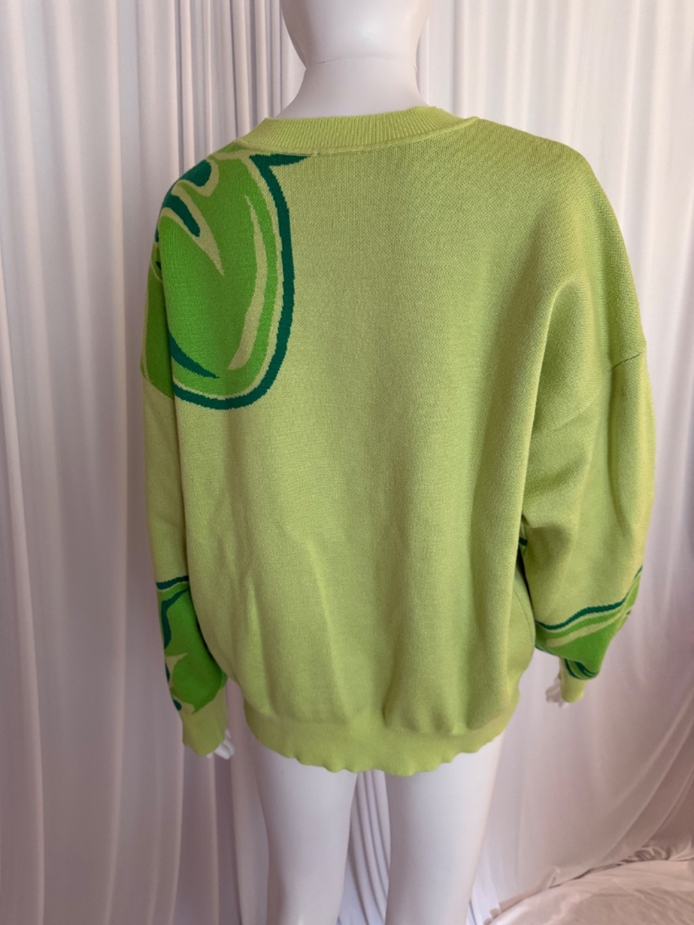Jaclyn Smith Cactus Green Floral Jacquard Sweater Size XL NWOT - Picture 6 of 16